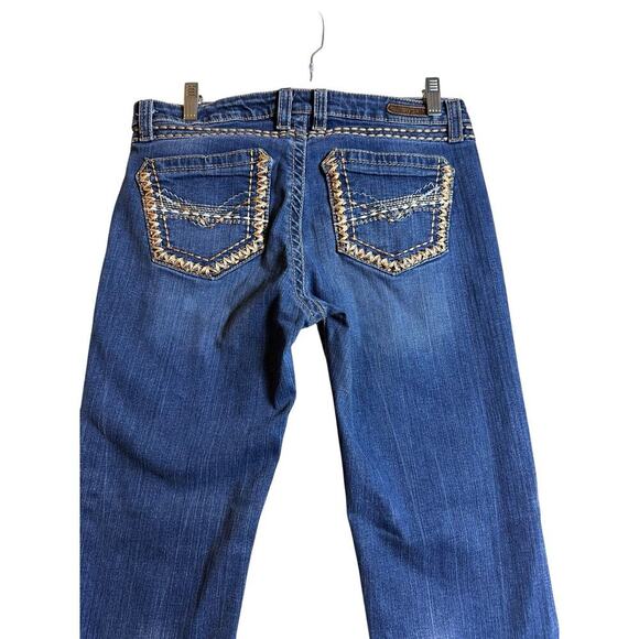 Rock 47 by Wrangler Jeans Womens 30x32 Blue Denim Low Rise Bootcut Western Horse - Picture 12 of 16
